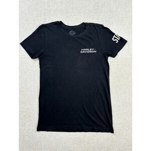 Rare Harley Davidson Womens Staff T-Shirt Size Small/S Black